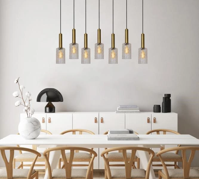 Lucide CORALIE - Pendant light - 7xE27 - Transparant - ambiance 2